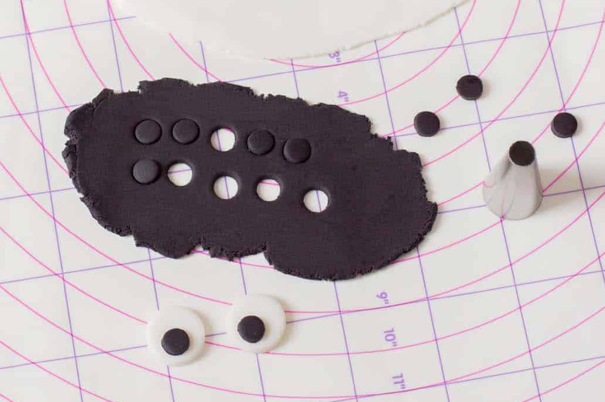 Rolled black fondant.