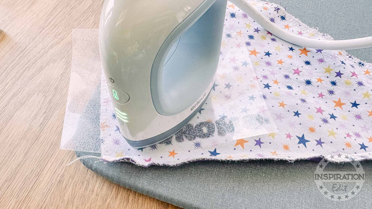 Cricut EasyPress Mini Zen Blue | Ironing Logo on to Doggy Bandana.