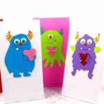 Monster style for treat bags for Valentines day.