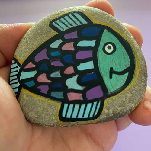 Fish Rock Painting.
