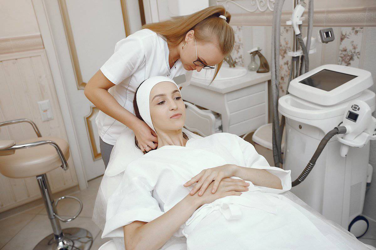 Restylane Effects | Woman in cosmetology studio.