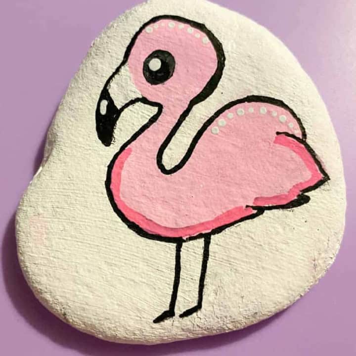 Flamingo Painted Rock.