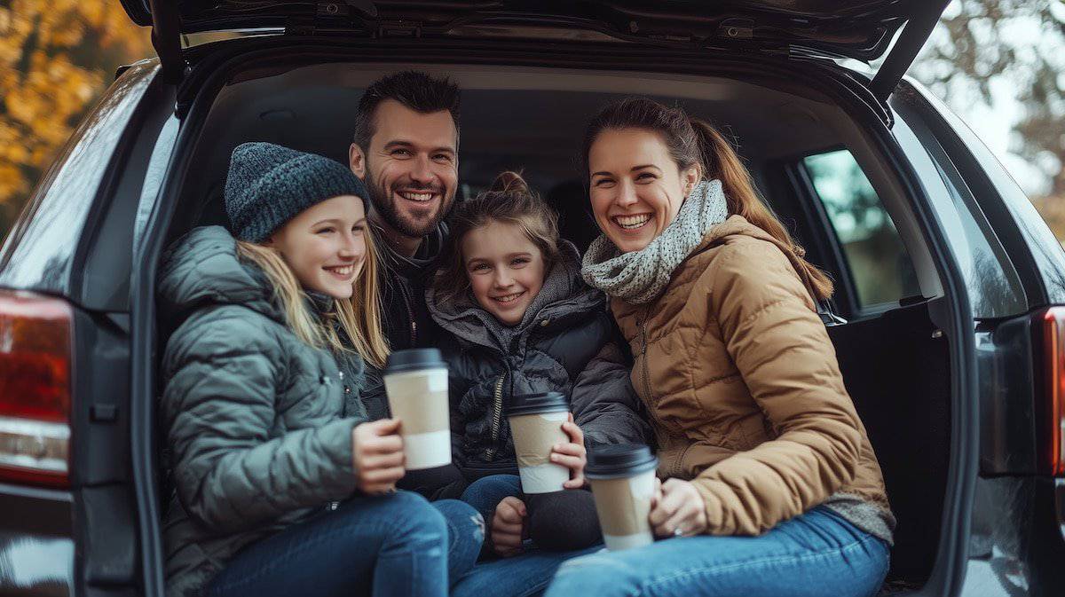 Make Your Car Last Longer | family of four relaxes in the back of their car.