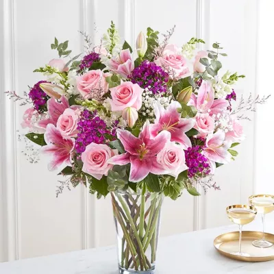 For the woman who’s amazing in every way, we’ve got just the bouquet. Our garden-inspired Mother’s Day arrangement is filled with bunches of blooms in rich purple, soft pink and striking white. Designed by our expert florists, it’s a heartfelt surprise for every mom, wife, grandmother, sister or friend.