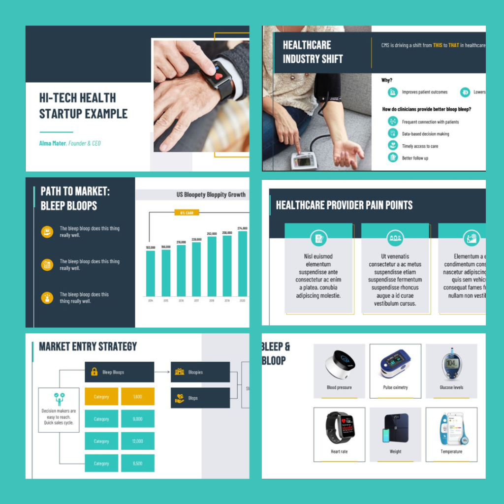 Health Tech Investor Pitch Deck in Green