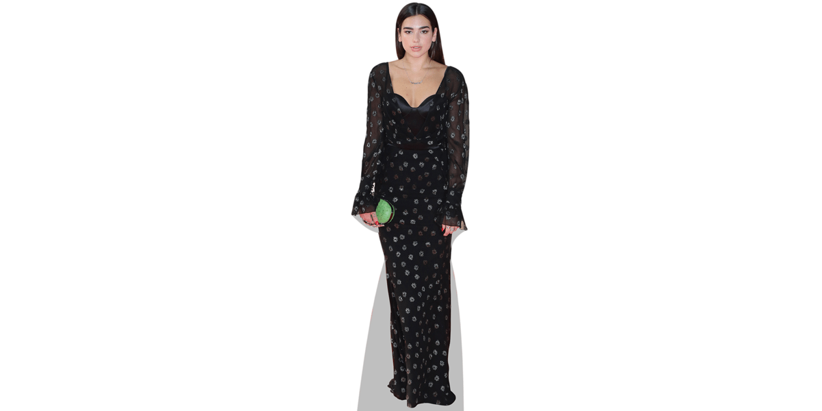 dua lipa black dress Peony Embroidered Midi Gown with Lace Accents Black / 8 main image 1