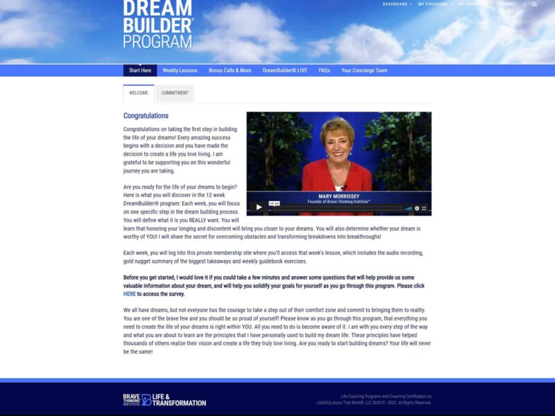dreambuilder program by mary morrissey