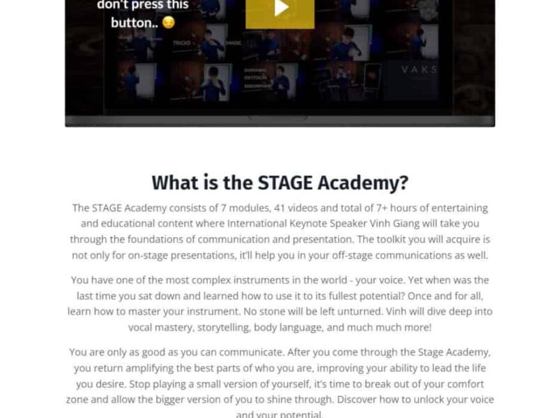 stage academy by vinh giang