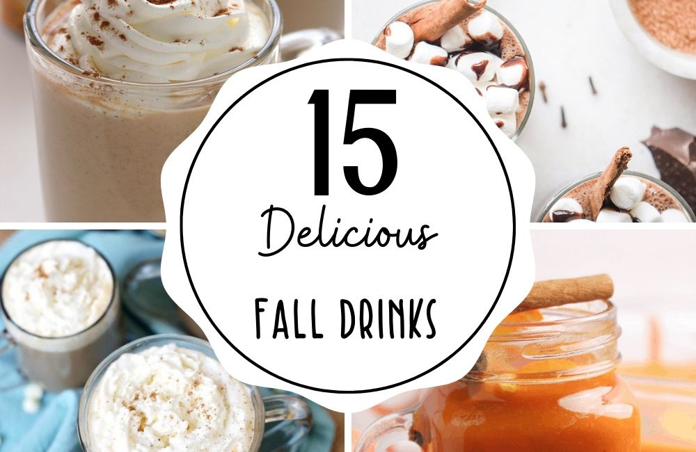 Collage of fall drinks