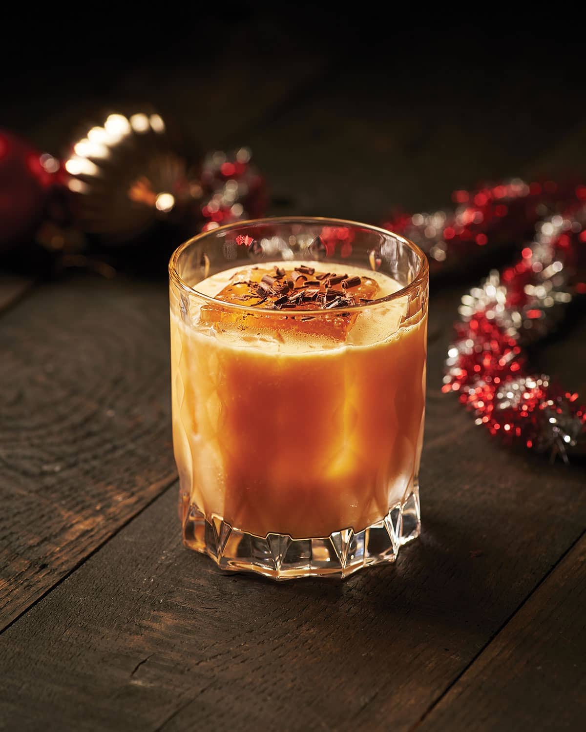 Holiday tropical rum cocktail