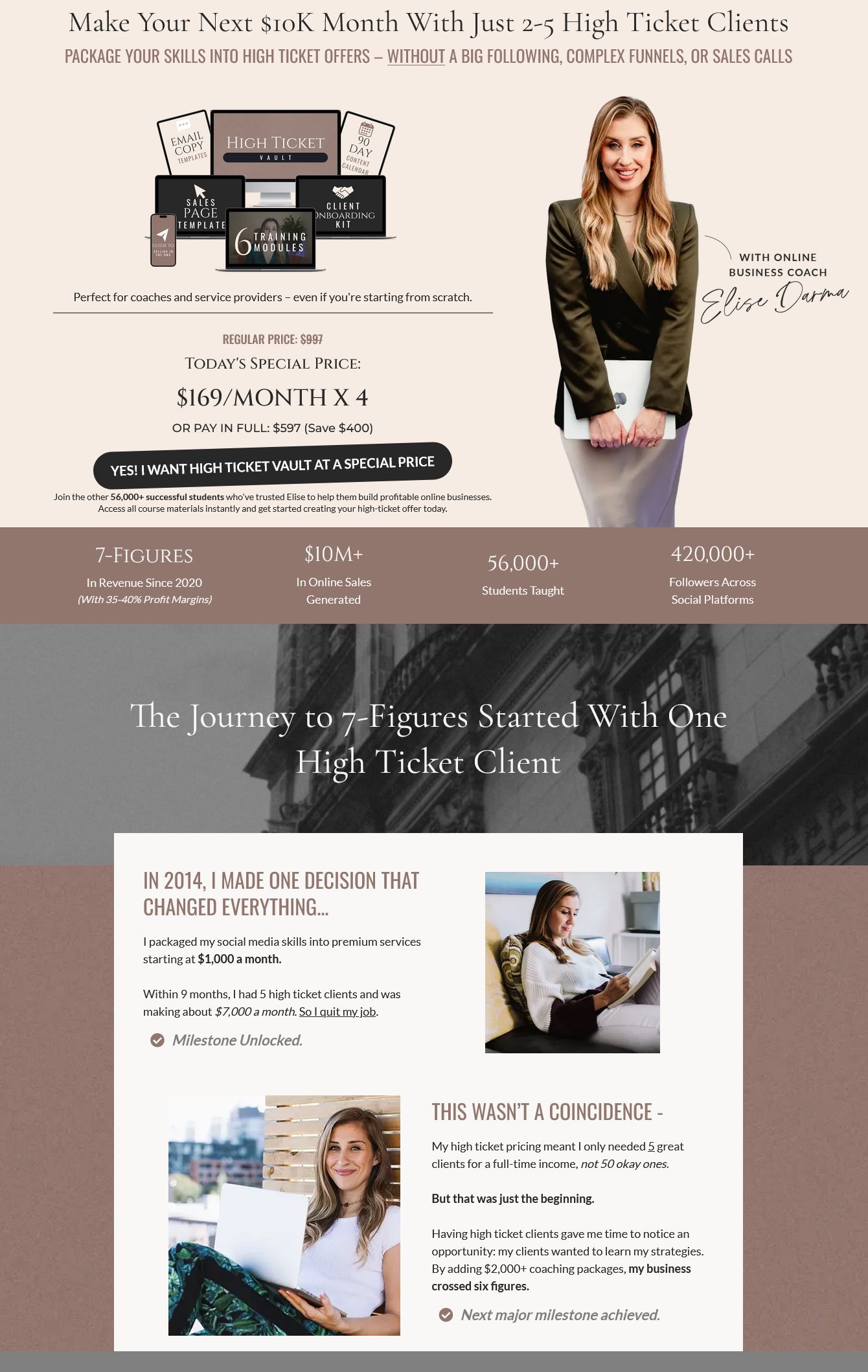 high ticket vault by elise darma