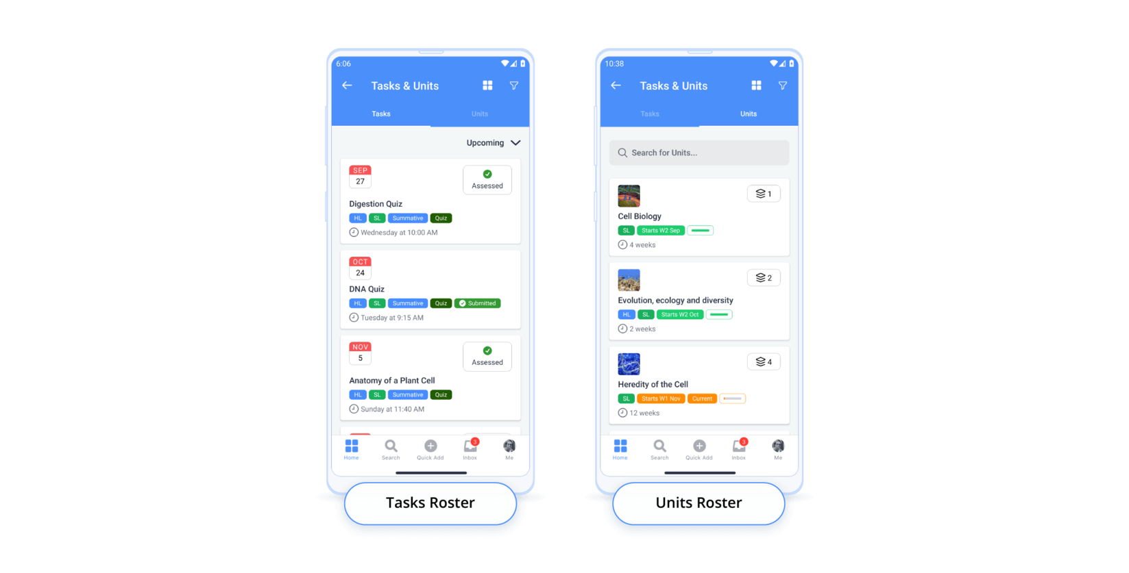 Tasks Units Roster