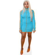 jordyn woods blue dress Jordyn Woods (Blue Dress) Cardboard Cutout Available in Life-Size or Mini –  Perfect for Parties, Displays & Collectibles. Great for Photos, Gifts &