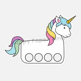 unicorn finger puppet printable coloring kids craft by happy paper time