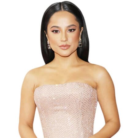 becky g pink dress Becky G flashes skin in elaborate satin pink gown