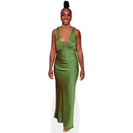 green dress karen Women's Karen Halter Draped Maxi Dress XS/S/M/L/Customize Light Green &  White MEAN BLVD main image 0