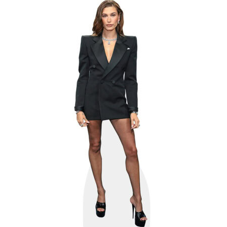 hailey bieber black cut out dress Hailey Bieber's Vintage Velvet Bodycon Dress Looks Like It Sculpts Her Body