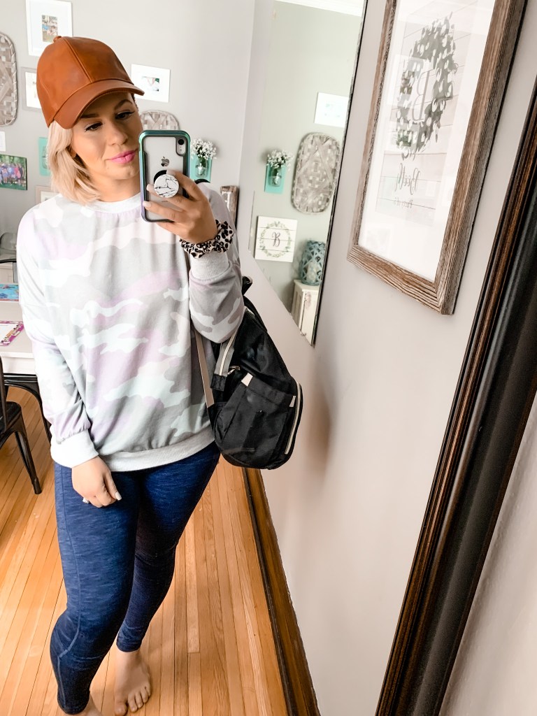 woman wearing sweater, leggings, and hat for Guide to Effortless Style