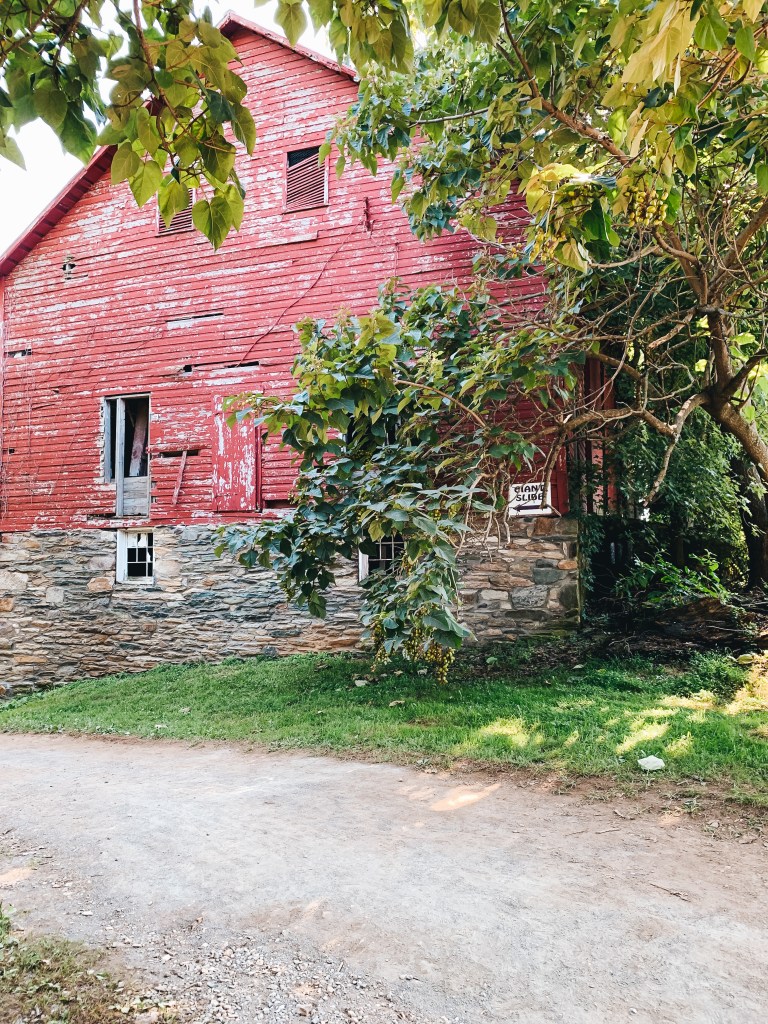 Red barn at Great Country Farms. Fun things to do in VA.