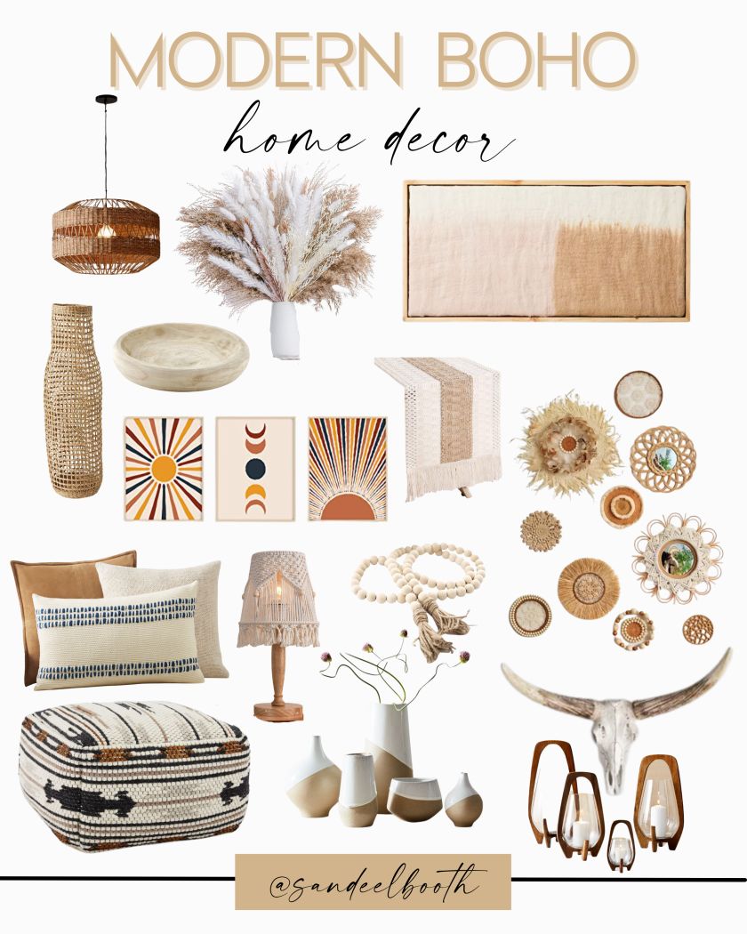collage of Modern Boho Decor