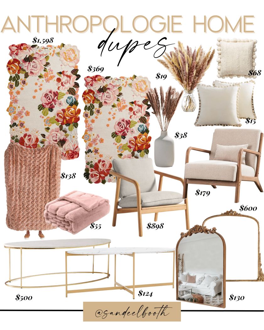 collage of Anthropologie Home Dupes items