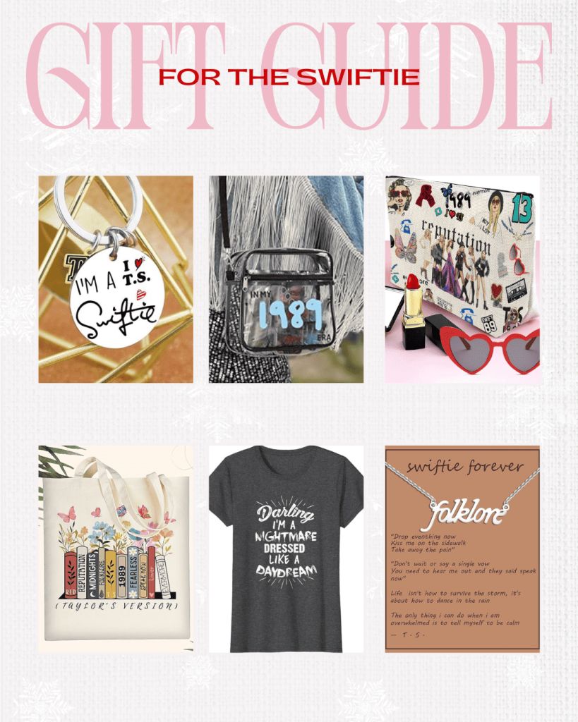 Gift guide for her, Taylor swift gifts, gift guide for swifties, gifts for Taylor swift fans