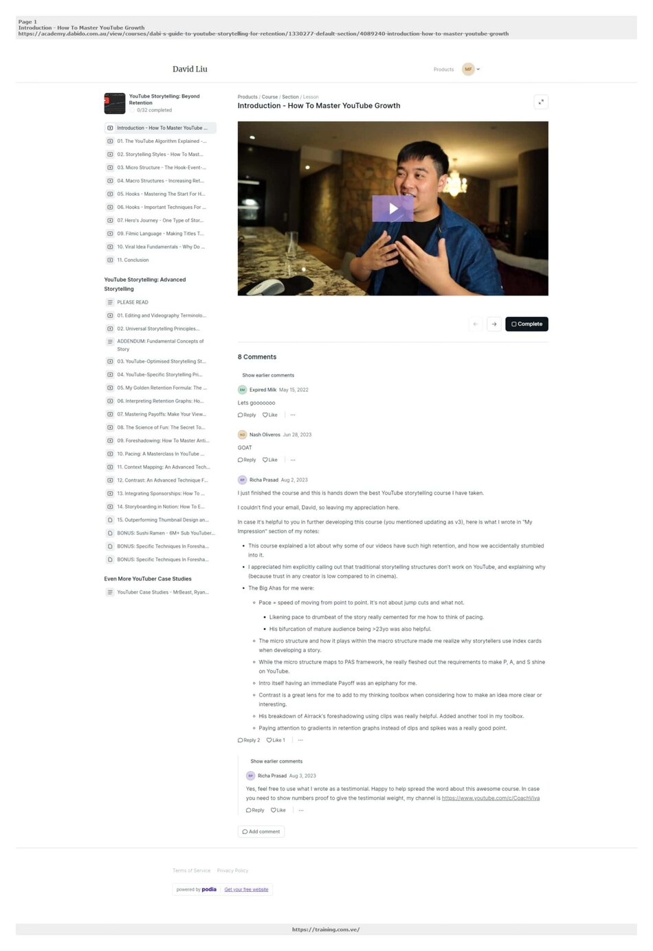 youtube storytelling beyond retention by david liu
