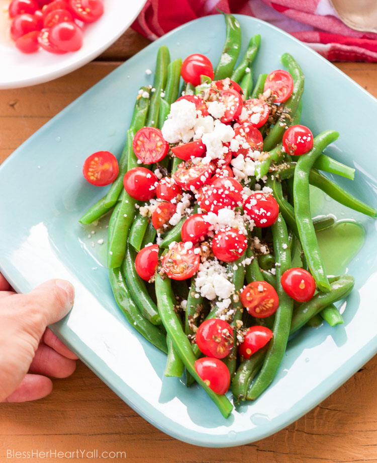 dressing up green beans 5 Minute Greek Green Beans