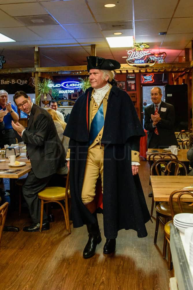 Wesley E. Wright presents "The Long Road Home" from his George Washington Lecture Series for the Bellaire Business Association at the January 19. 2017 Breakfast 20170119-BBA-GeorgeWashingtonLecture-010.dng Houston Editorial Photographer Dee Zunker
