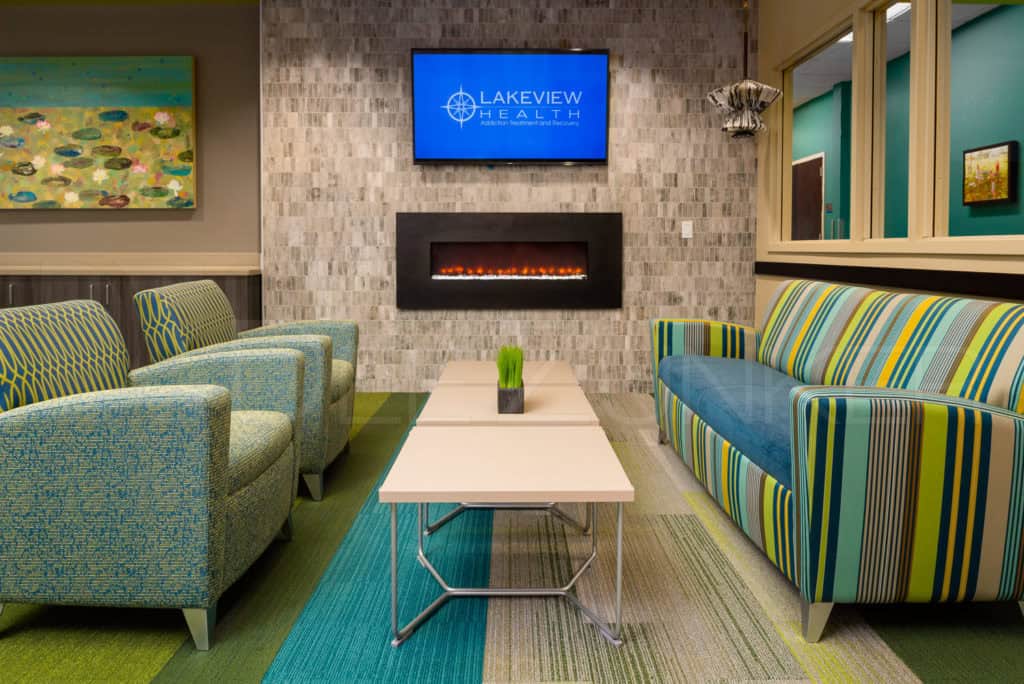 Day Room Fireplace Lakeview Health - The Woodlands TX Lakeview-201801-010.psd Houston Commercial Photographer Dee Zunker