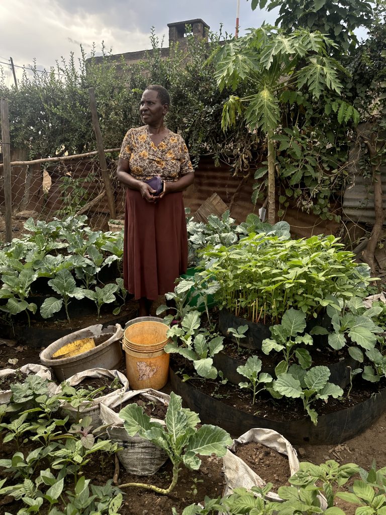 Woman standing in garden