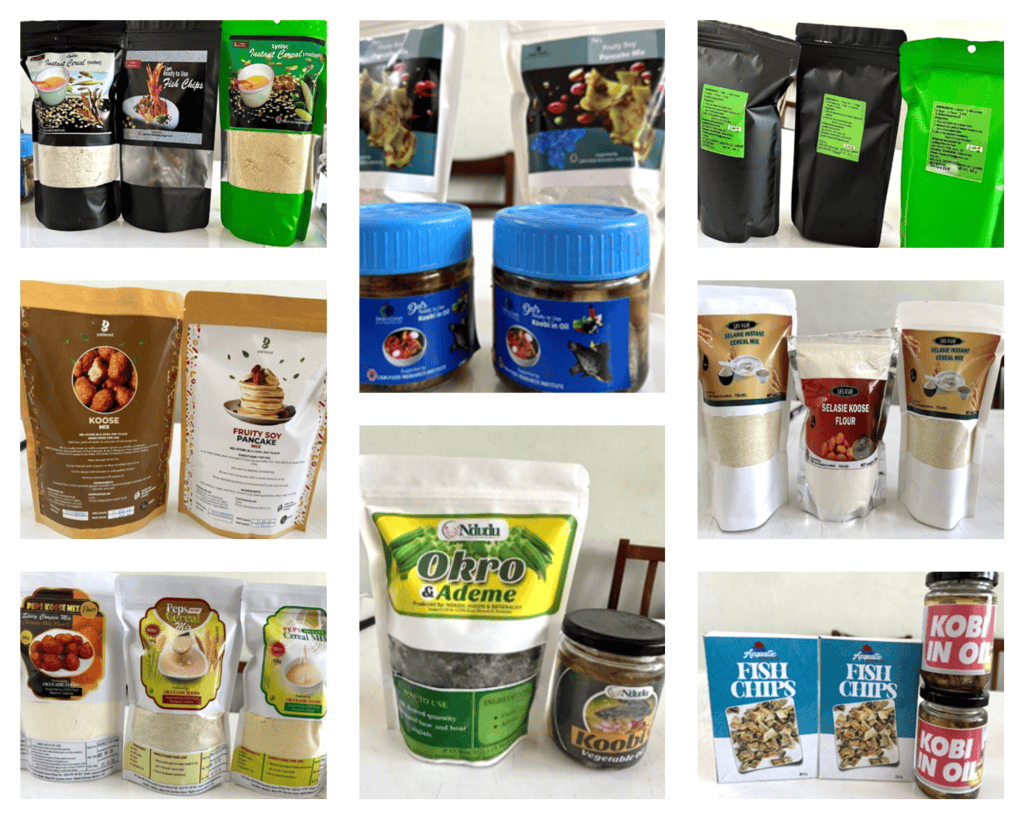 Collage of food products