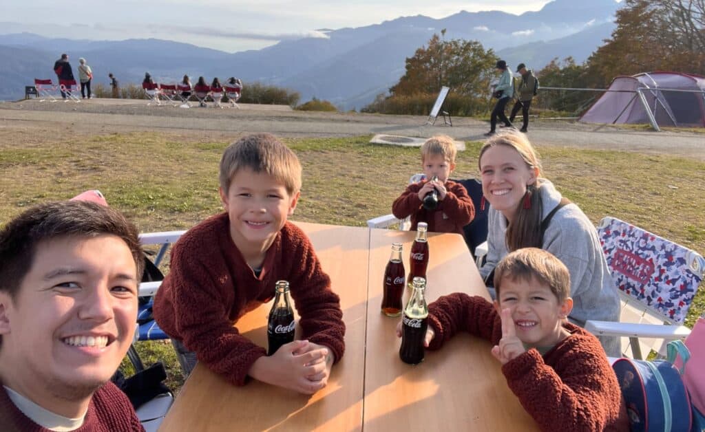 A recent family photo during our quick getaway to the mountains.