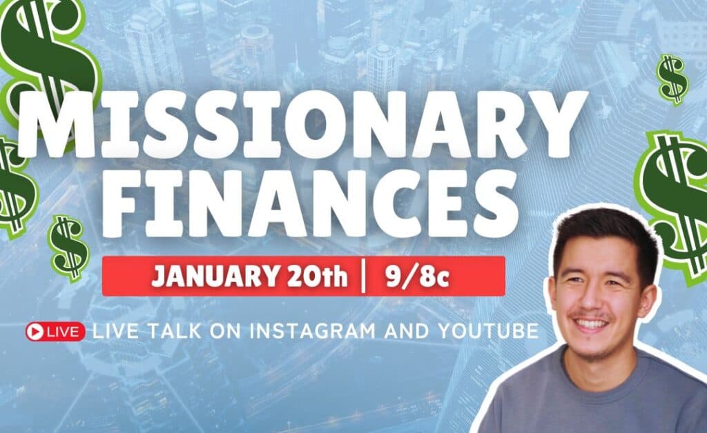 Graphic depicting recent seminar that James hosted about the topic of missionary finances
