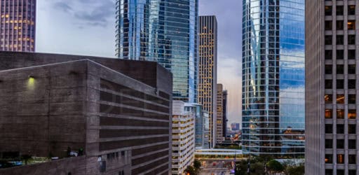 Downtown Houston:Dawn on Smith Street