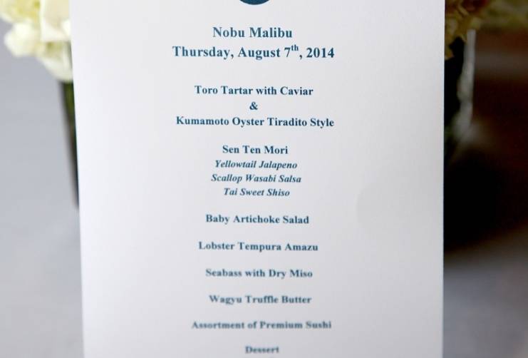 The menu
