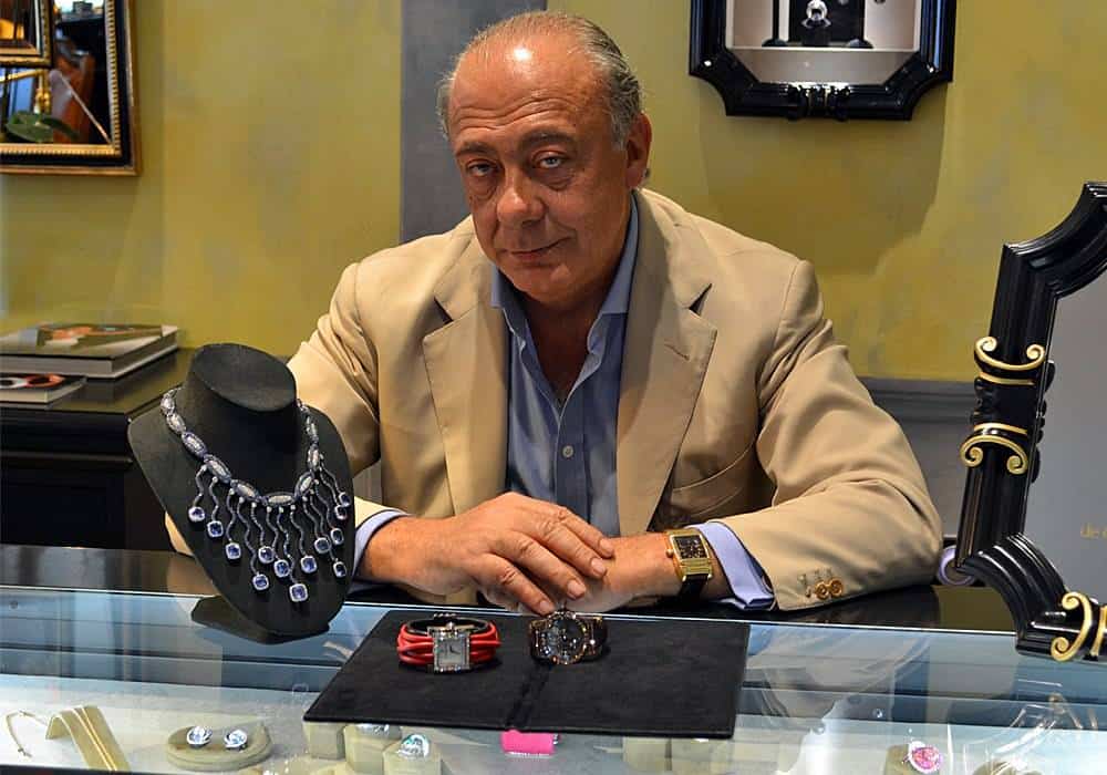 Mr. Gruosi with a Tondo Tourbillon, Allegra and a stunning Sapphire necklace