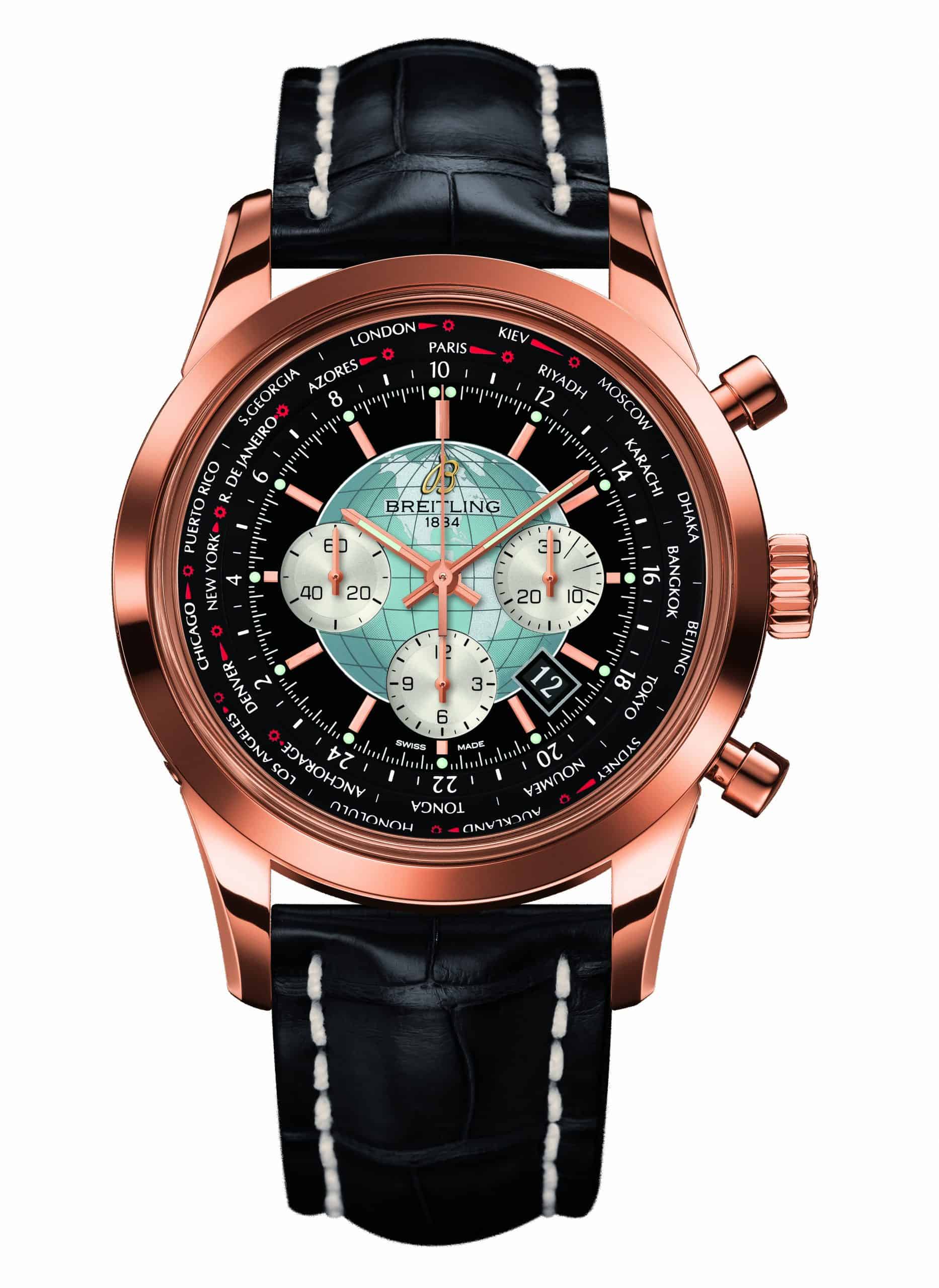 The Breitling TransOcean Unitime tracks 24 time zones.