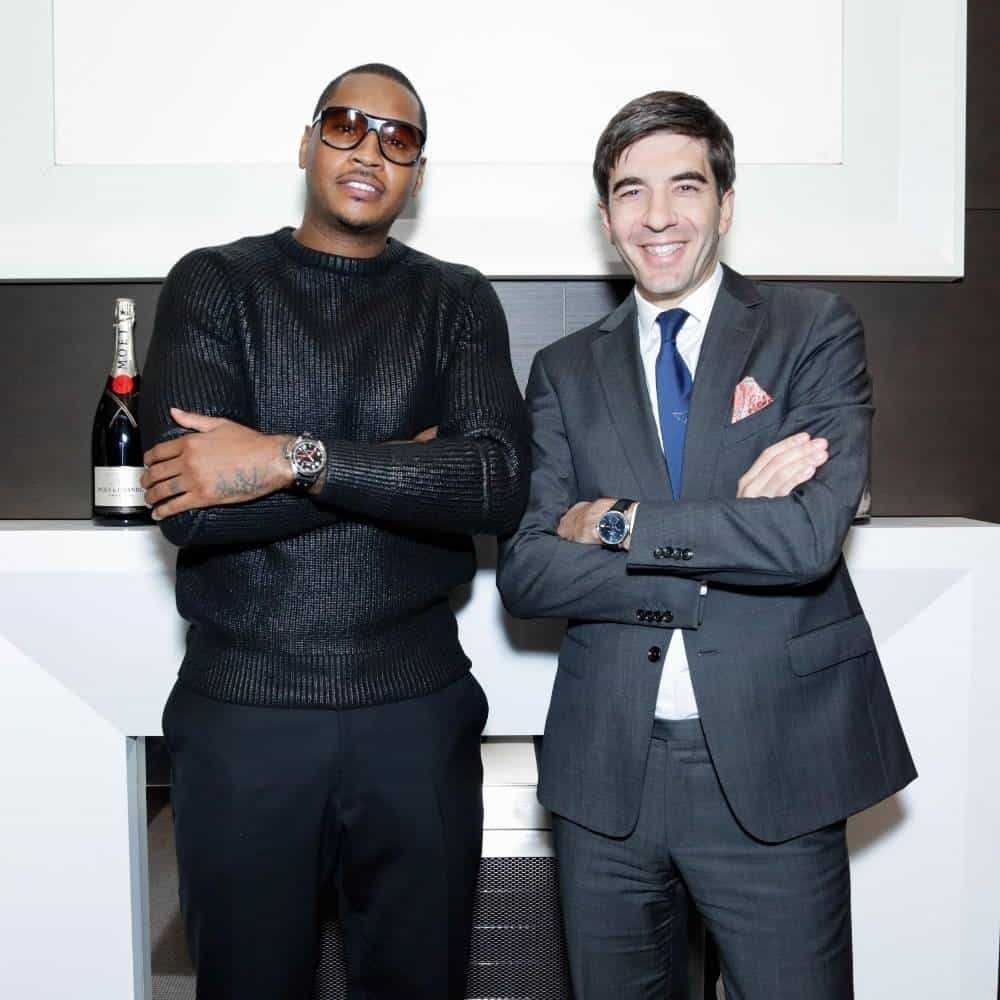 Carmelo Anthony and IWC Brand President Gianfranco D'Attis