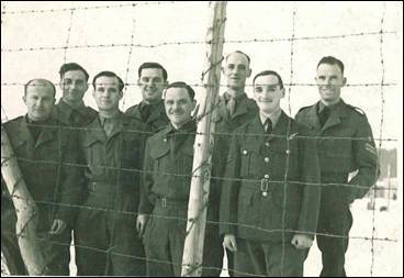 Imeson (4th from left) with fellow prisoners in Stalag Luft III