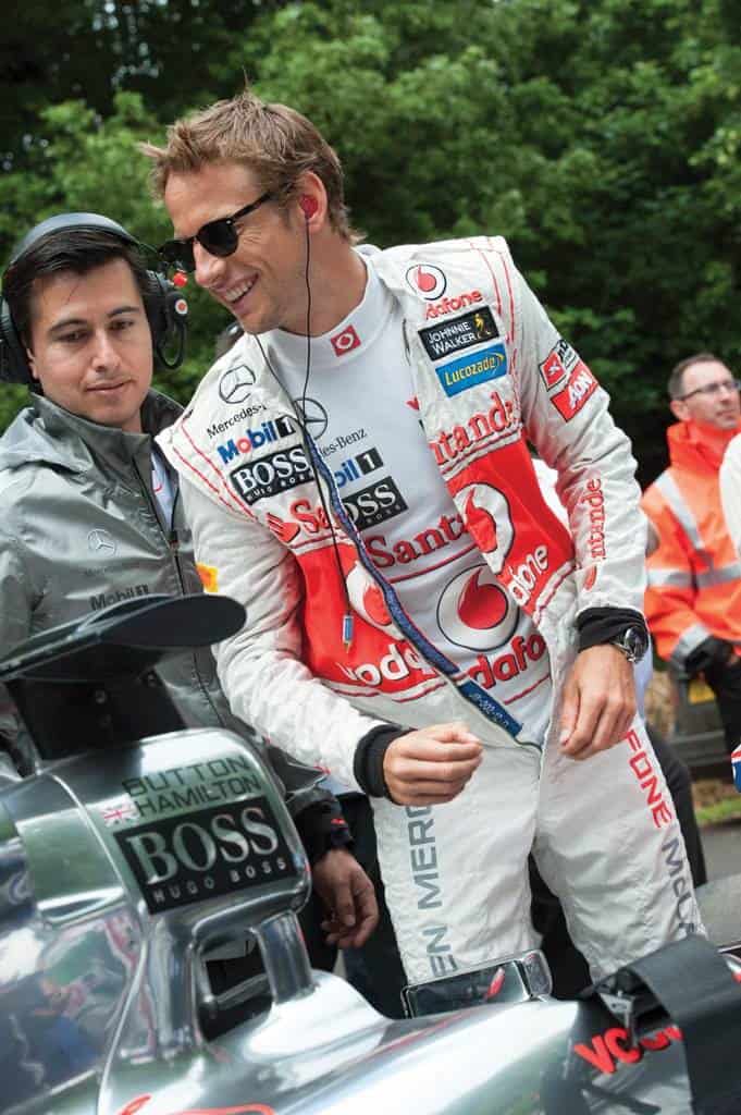 Jenson Button wearing the TAG Heuer Formula 1 Chronograph 42mm.