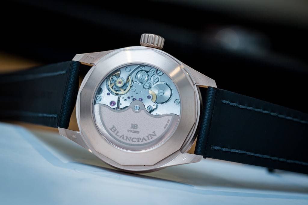Blancpain Fifty Fathoms Bathyscaphe Watch In Ceramic and rose gold back