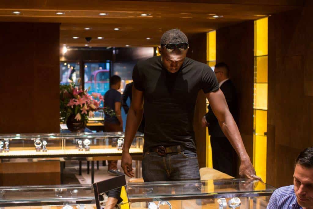 Usain Bolt Hublot London Boutique Visit-2