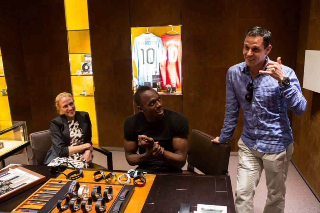 Usain Bolt Hublot London Boutique Visit-3