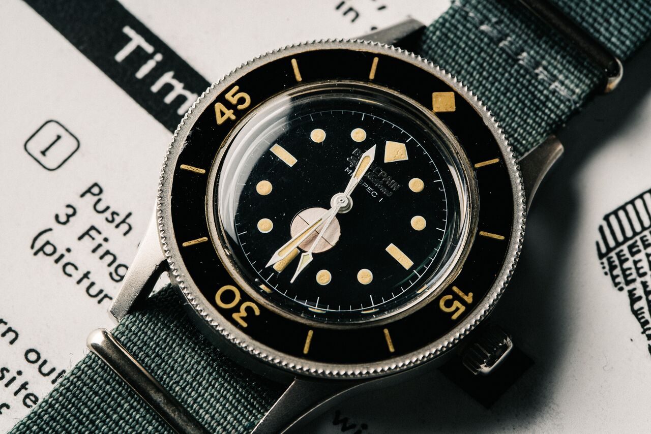 Blancpain Fifty Fathoms MIL-SPEC-1 with unique water tightness indicator at six o'clock which changes color when water penetrates the case.