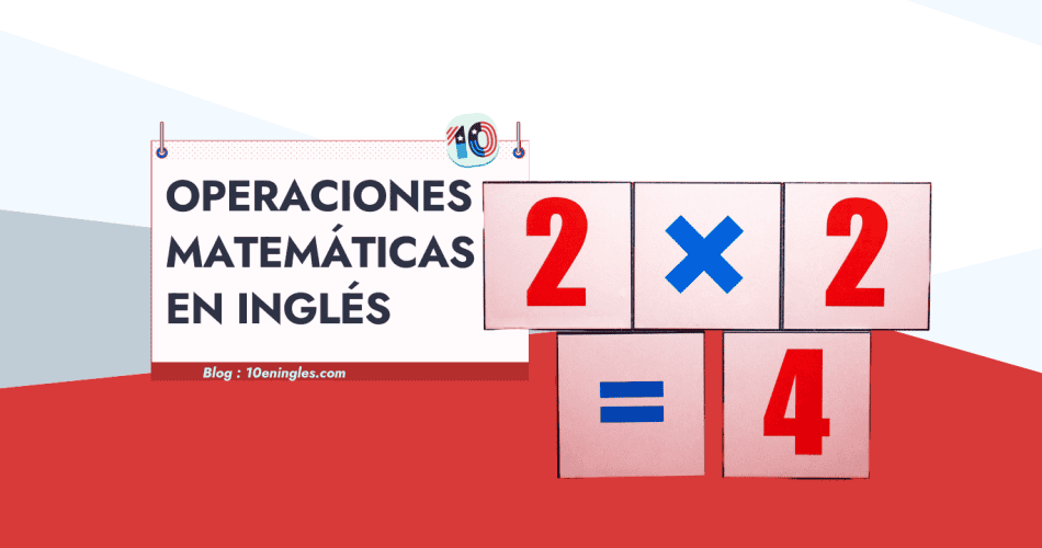 Portada del artículo sobre operaciones matemáticas en inglés con la ecuación 2x2=4
