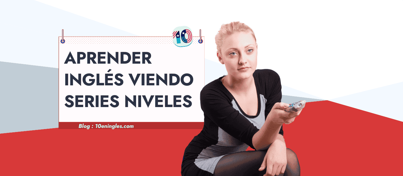 Mujer con control remoto lista para descubrir las mejores series para aprender inglés según su nivel.