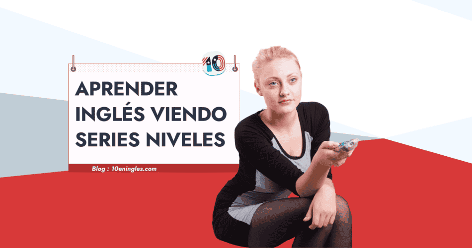 Mujer con control remoto lista para descubrir las mejores series para aprender inglés según su nivel.