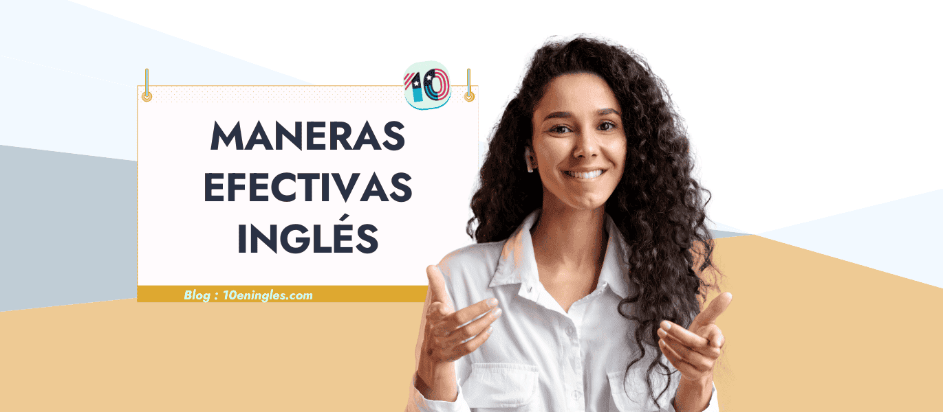 Mujer sonriente presentando 10 consejos para aprender vocabulario inglés fácilmente.