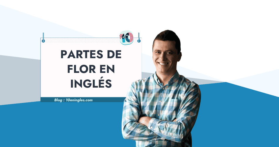 Diseño de blog sobre Partes de la Flor en Inglés, con un hombre sonriendo.